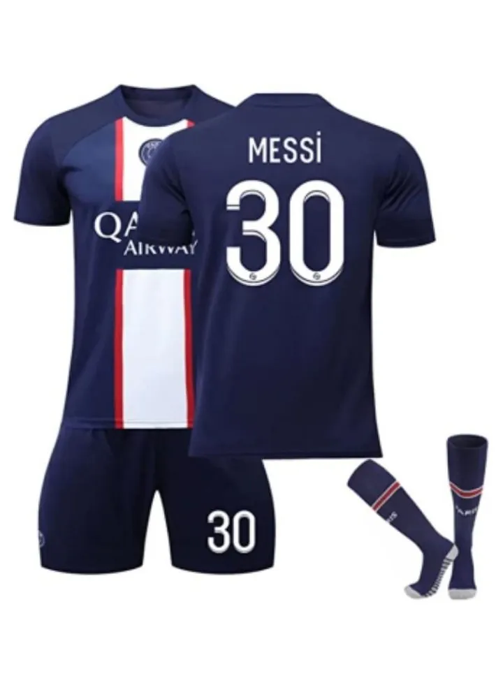 Kids Football Jersey Set,Barcelona Messi No #30 Soccer Jersey,World Champion Football Soccer Jersey Set Kids & Youth Sizes