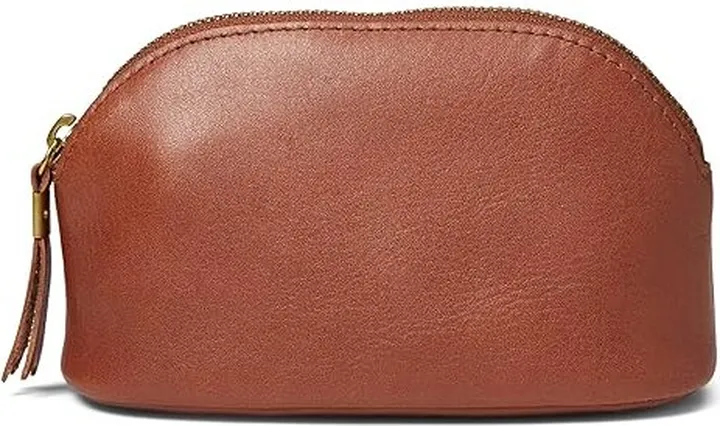 Madewell The Leather Makeup Pouch (English Saddle) Bags