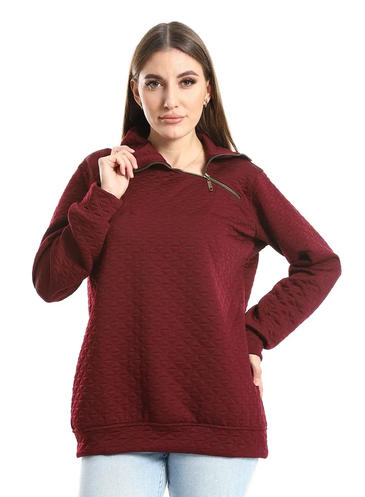 Women Closed Sweat Shirt With High Neck