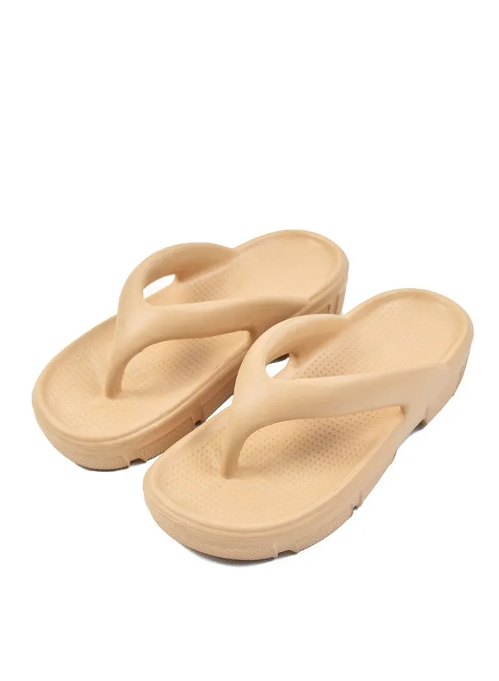 Women's Rubber Flip Flops beige 2024