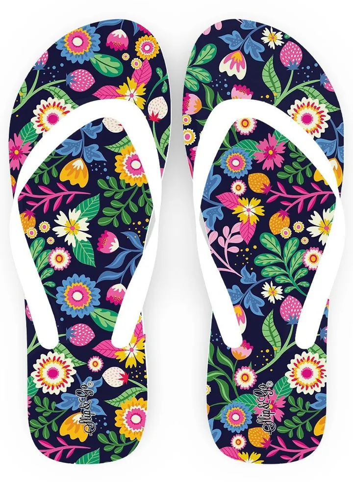 Sea Flip Flop hawaiian Flowers