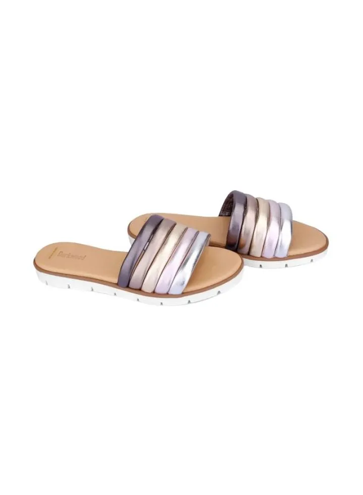 Leather Casual Slides Dark Metal
