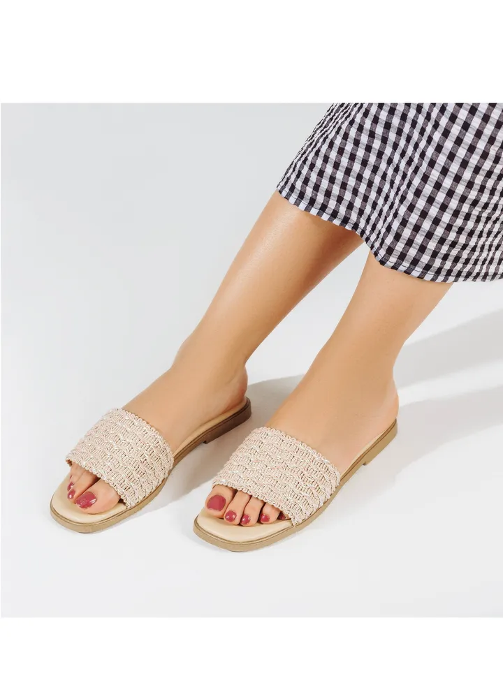 Slipper Flat Fabric SL-145 - Beige