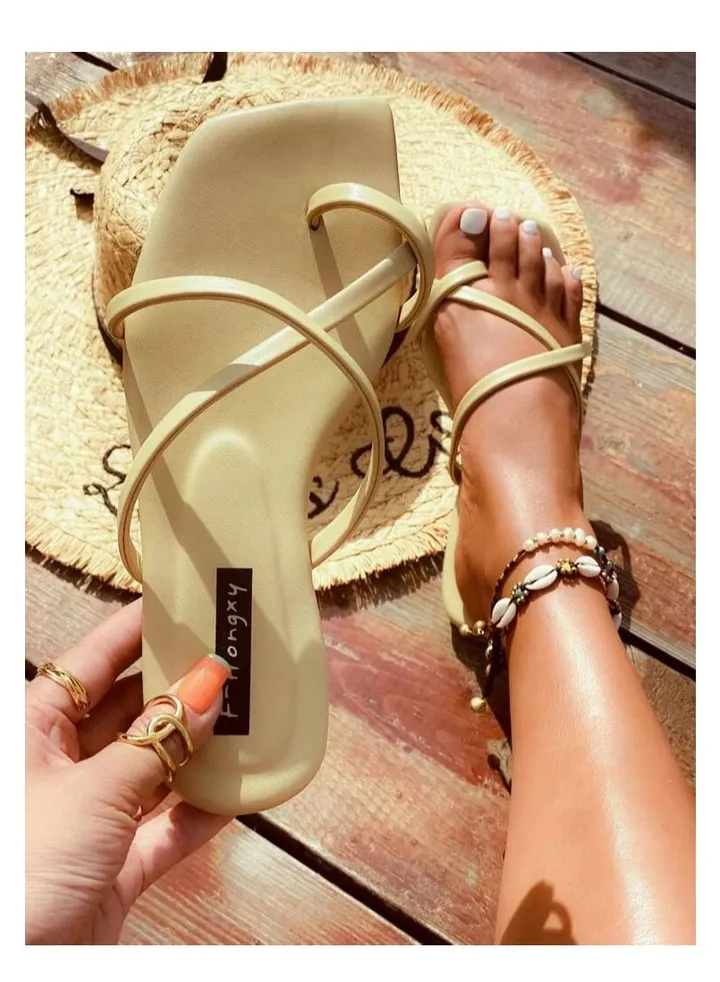 Stylish Leather Slippers Sir - Beige