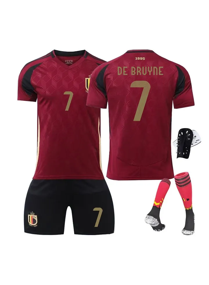 2024 European Cup Belgium children's and youth football uniform four-piece suit No. 7