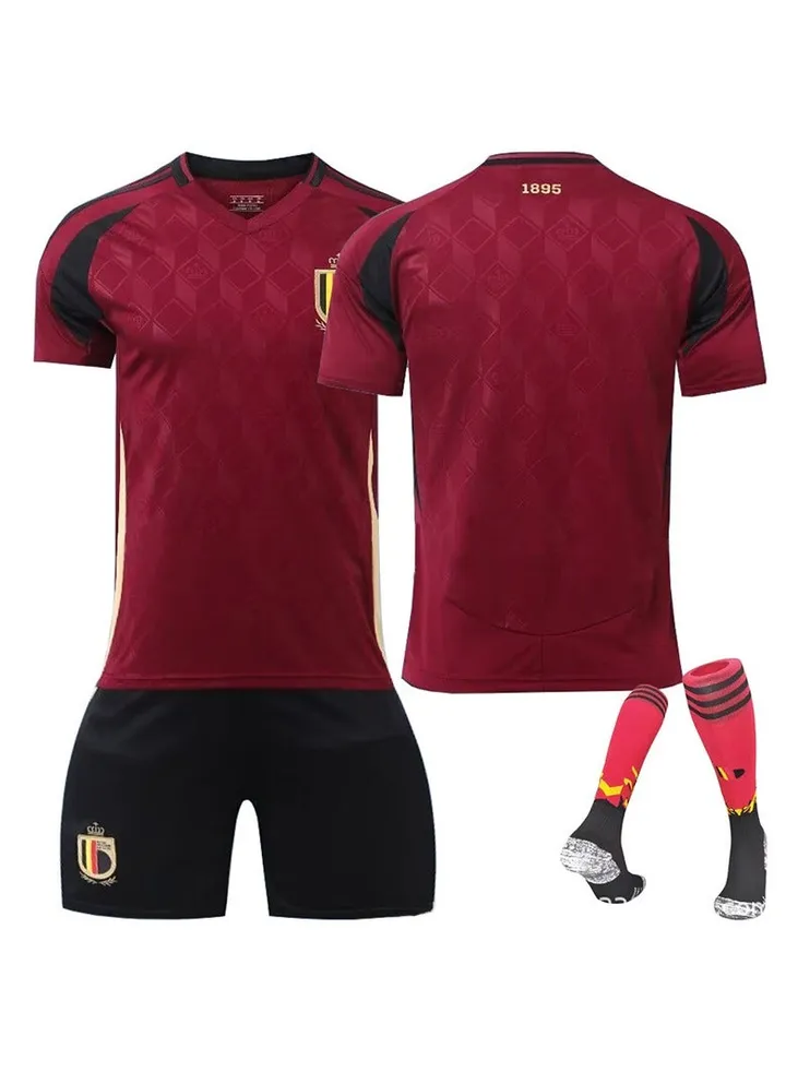2024 European Cup Belgium children's and youth football uniform three-piece suit