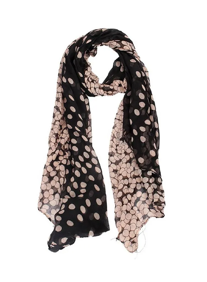Bicolor Scarf Black/Beige