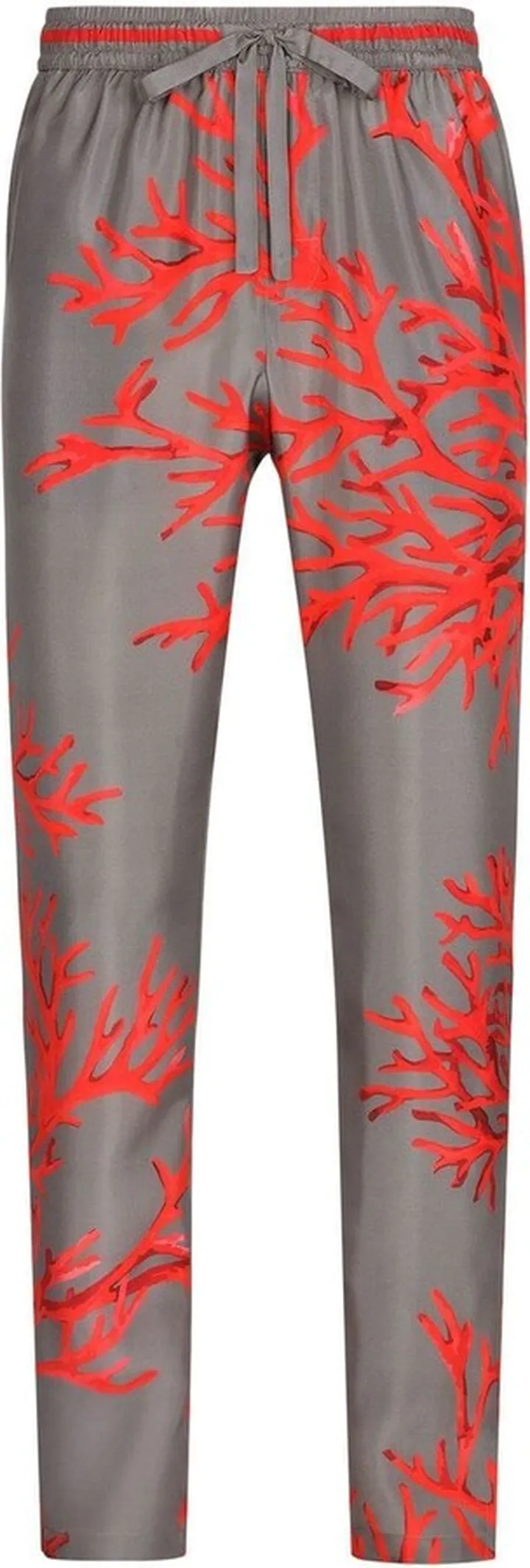 Coral-Print Silk Jogging Trousers
