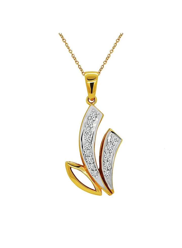 18K Yellow Gold Pendant with Diamonds