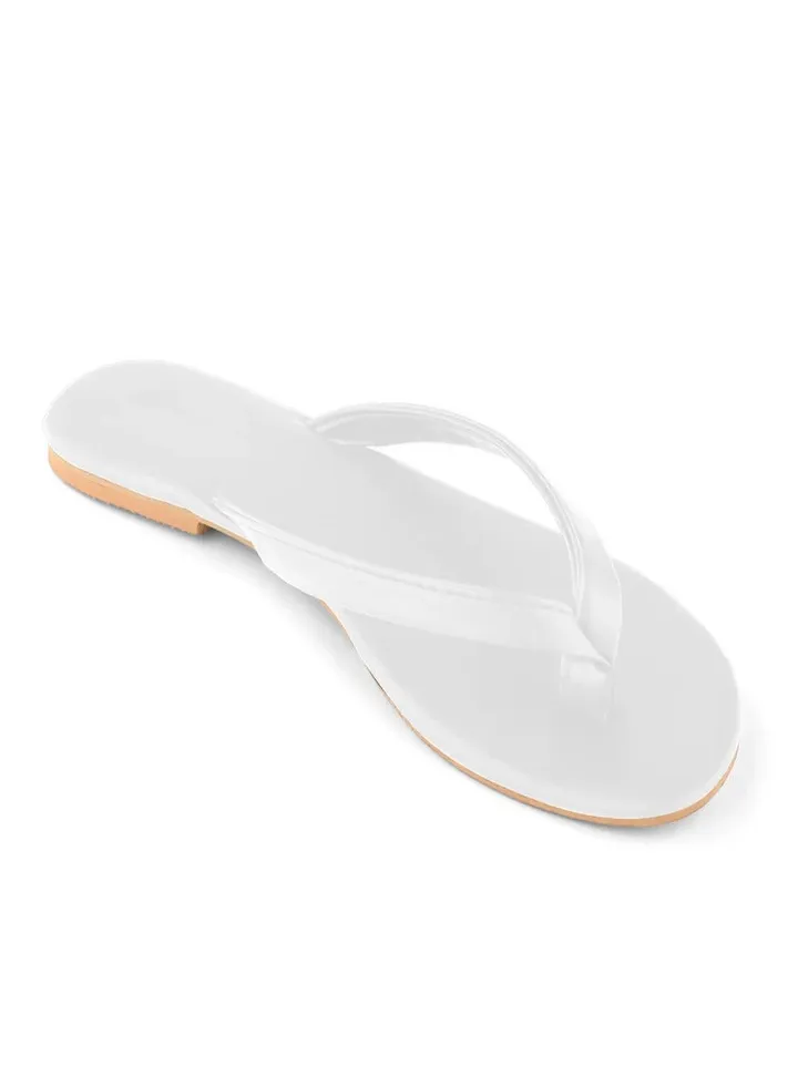 Urbana white leather Slippers for women
