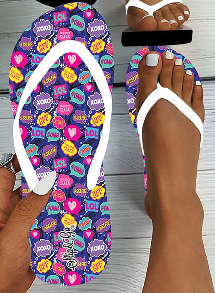 Women's Medical Slipper With Multi-colored Print