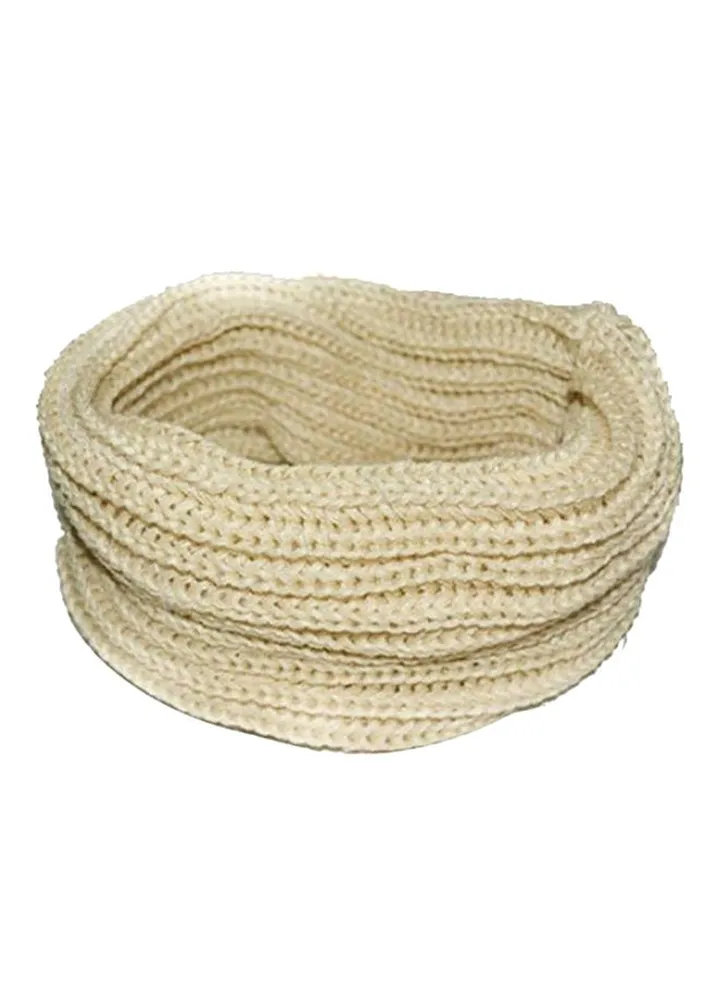 Cowl Neck Scarf Beige