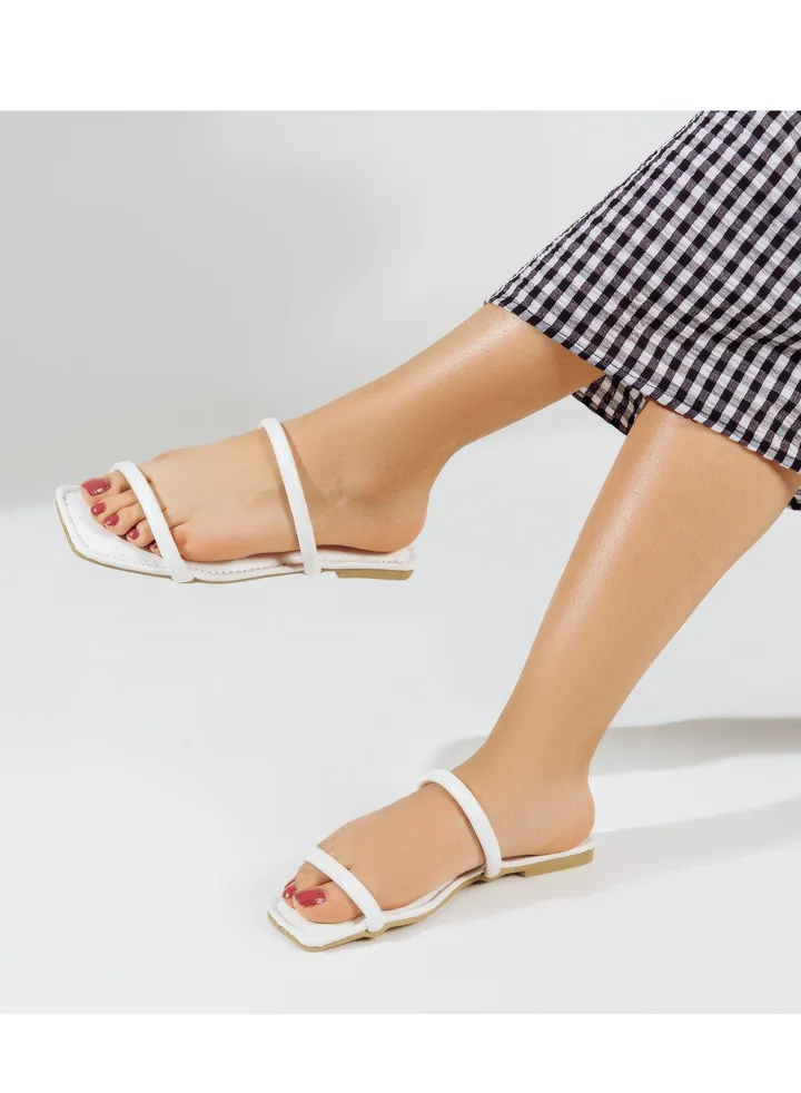 Slipper Flat Leather Sir SL-133 - White