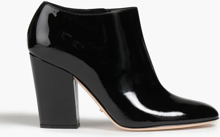 Patent-leather ankle boots