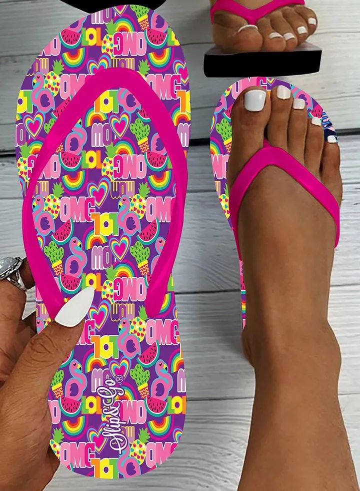 Women's Medical Slipper With Multi-colored Print