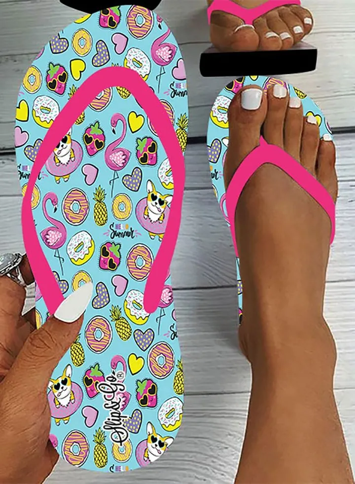 Women's Medical Slipper With Multi-colored Print
