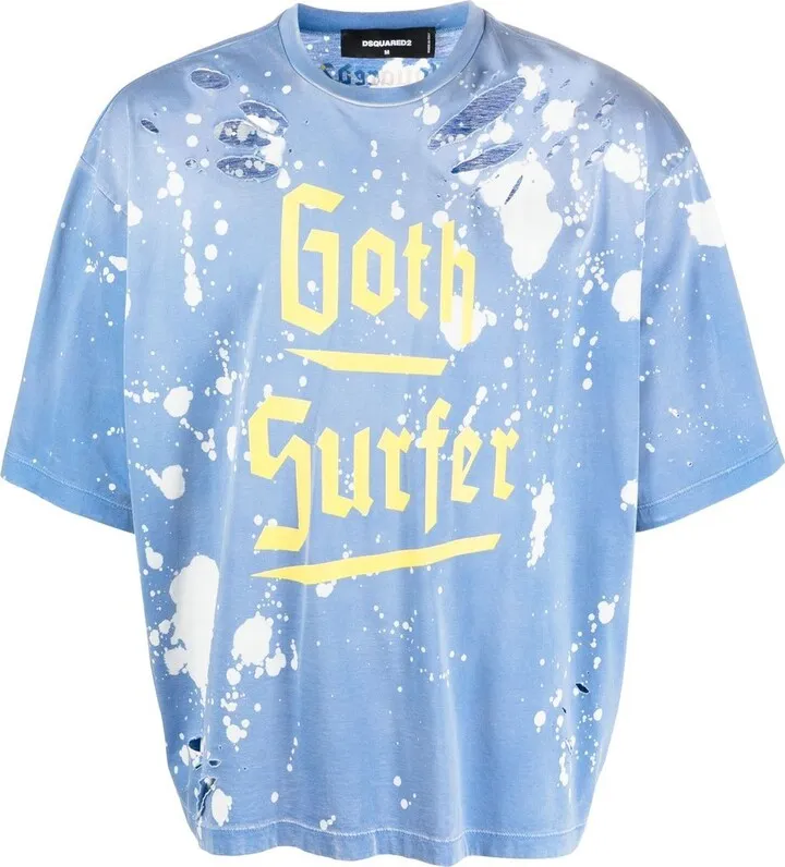 distressed crew-neck T-shirt