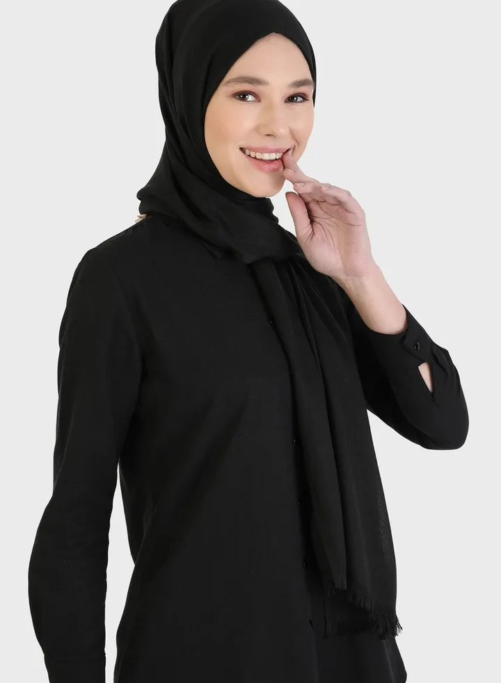 Plain Pashmina Shawl Set