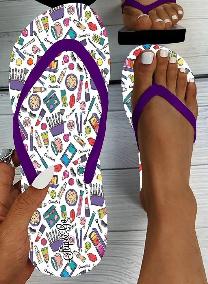 Women's Medical Slipper With Multi-colored Print