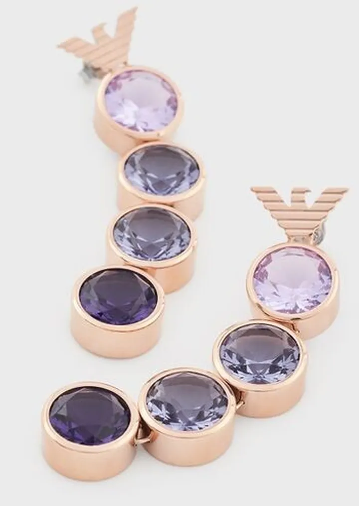 Rose Gold-Tone Stainless Steel Drop Earrings