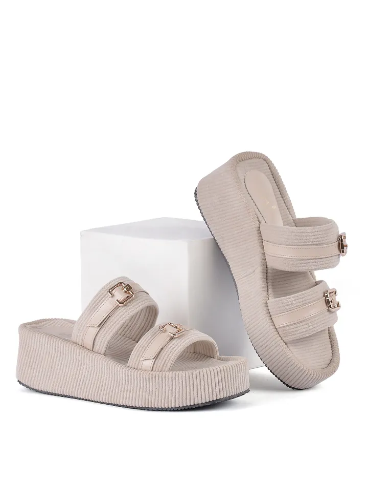 Slipper Heel Cloth Plush S-15 - Beige