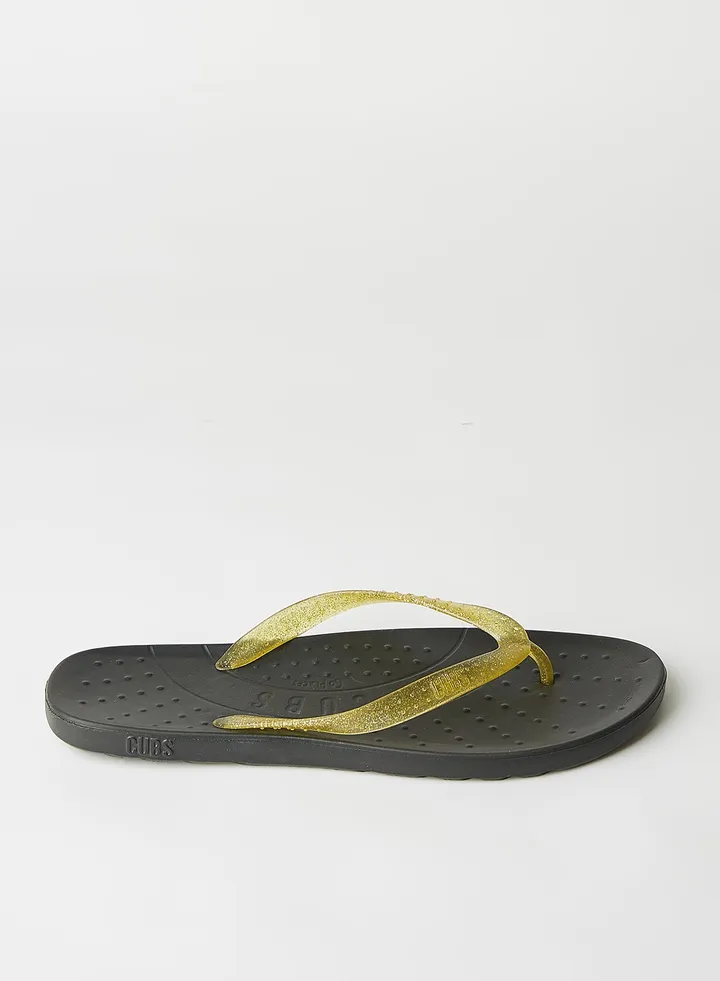 Shimmer Flip Flops Black