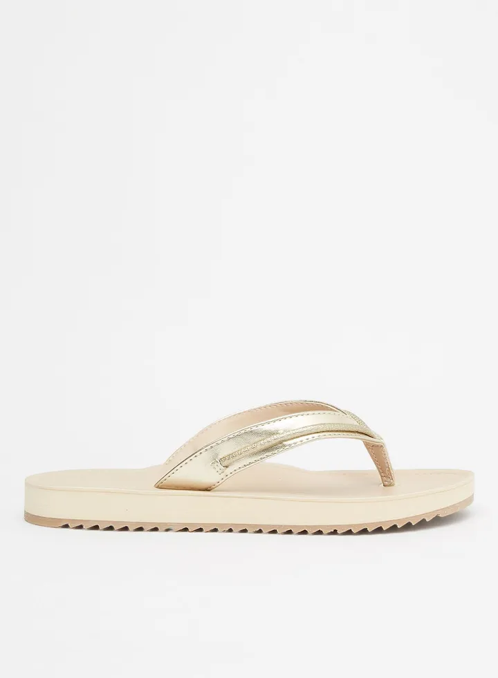 Casual Flip Flop Sandals Cream