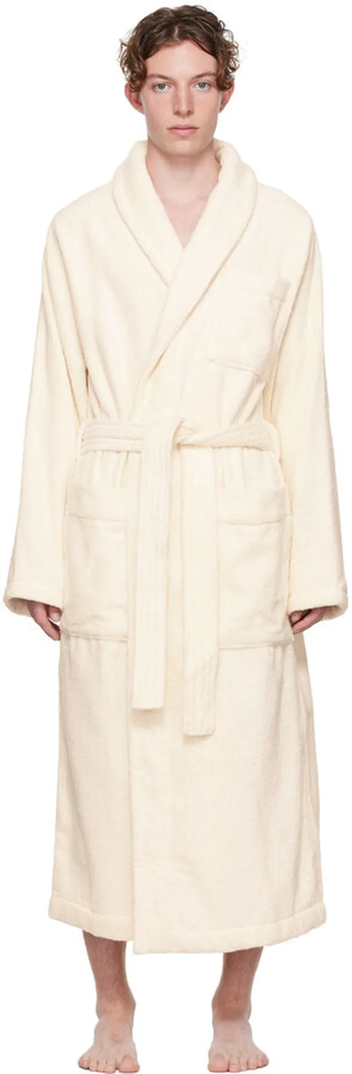 Tekla Off-White Organic Cotton Bathrobe