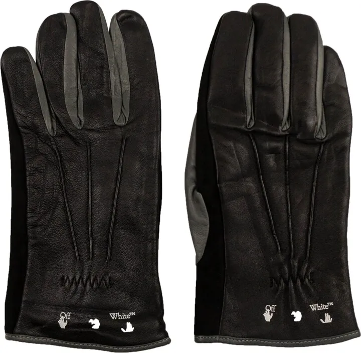 Black Leather Pivot Gloves
