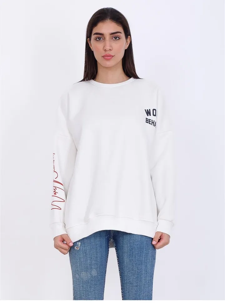 Printed Melton Sweet Shirt