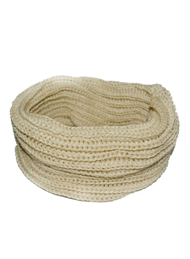 Knitted Cable Scarf Beige