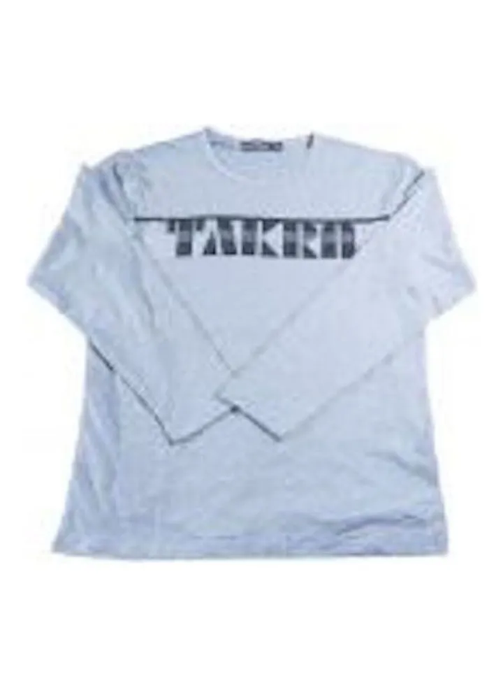 Printed Round Neck Sweatshirt Grey