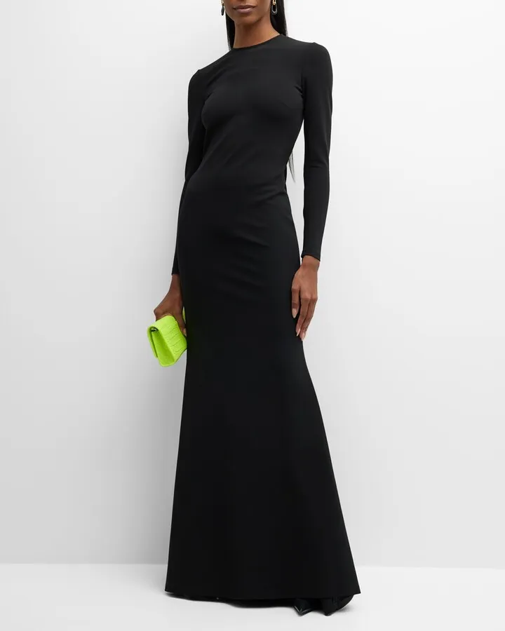 Long-Sleeve Maxi Mermaid Gown