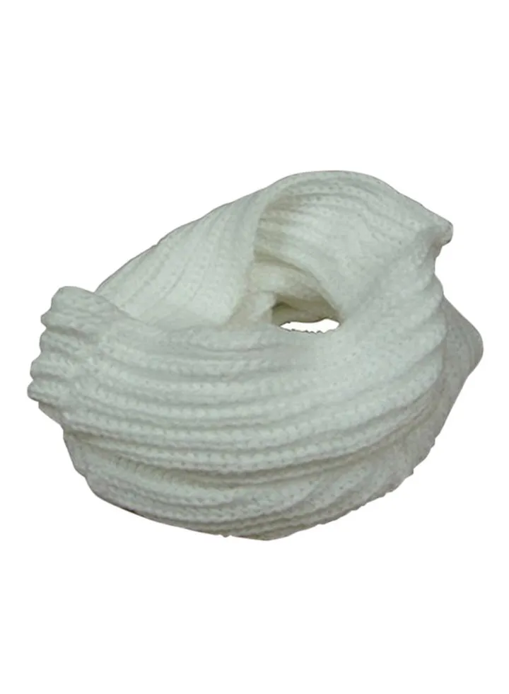 Knitted Cable Scarf White