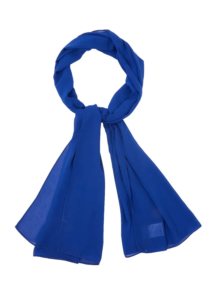 Solid Hijab Scarf Blue