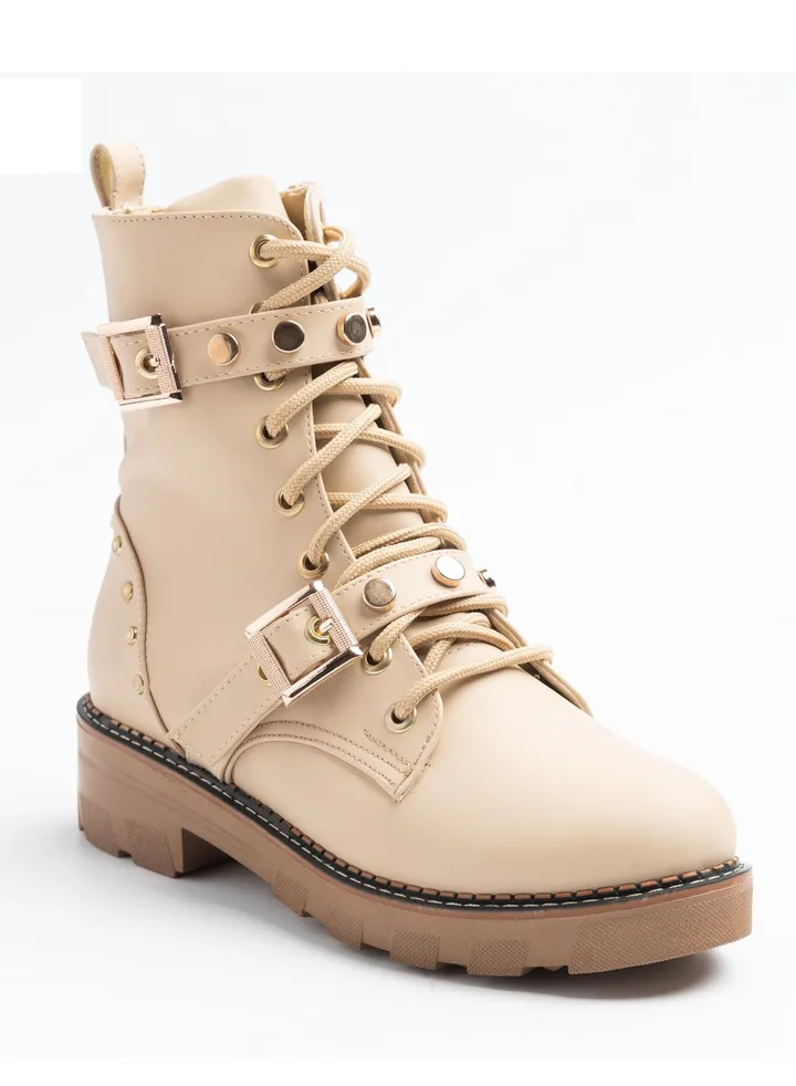Half Boot Leather-Beige