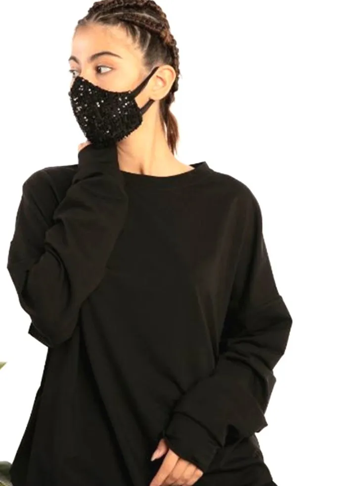 Sequin Mask Black