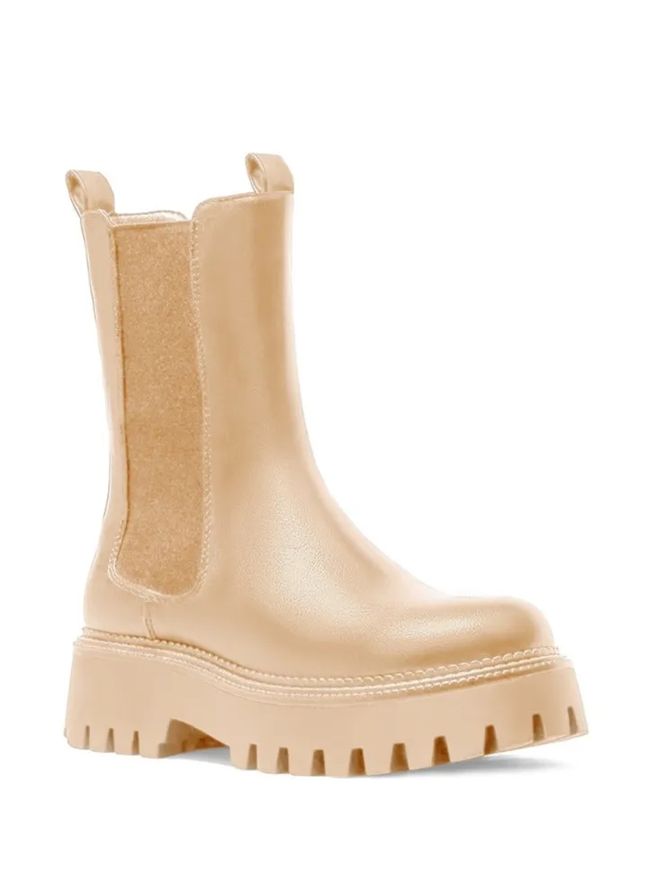 BOTA SLIP-ON BEIGE BOOTS HANDMADE FOR WOMEN