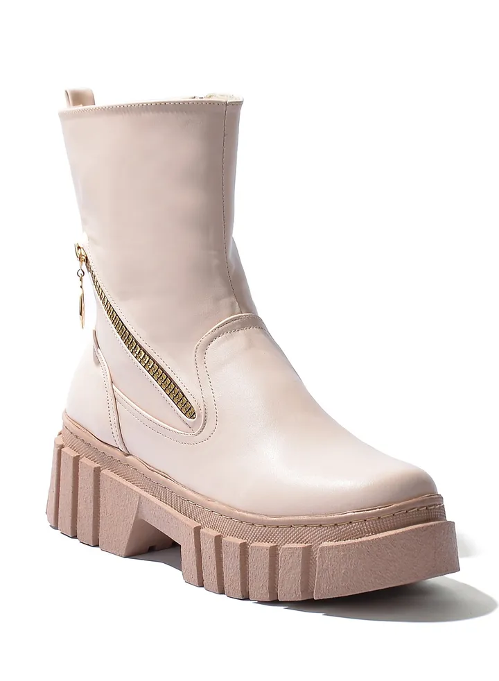 Half Boot Leather B-26-Beige
