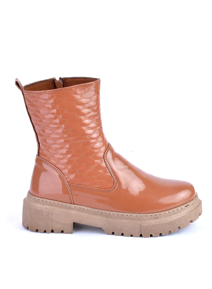 High Quality Half Boot Glossy Cabotone Leather-Havan