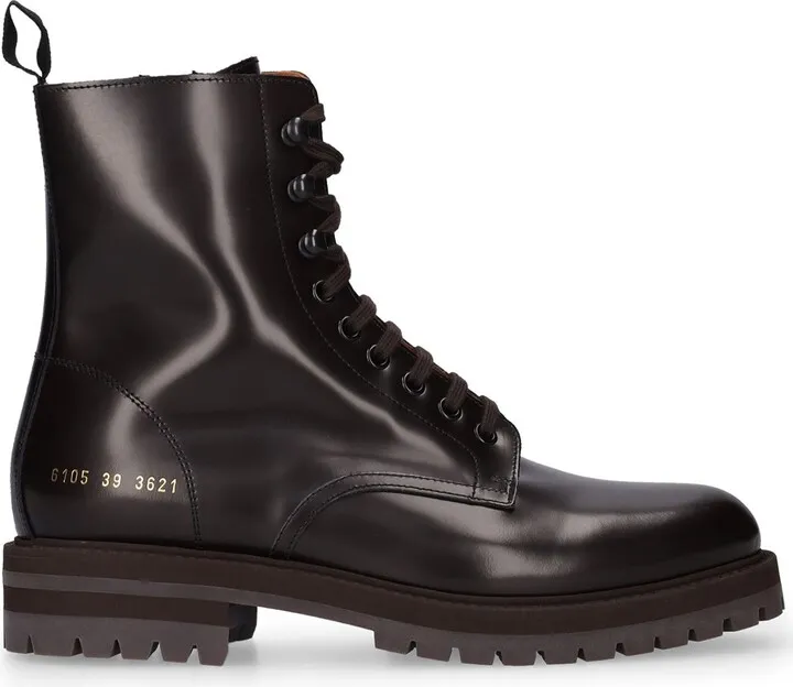 Leather combat boots