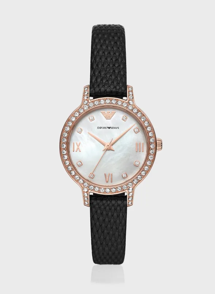 Classic Leather Strap Analog Watch
