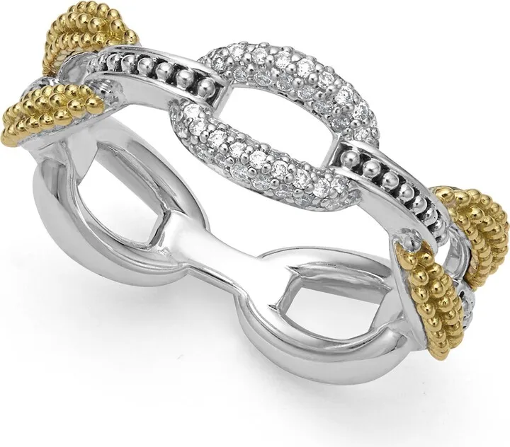 Caviar Luxe Diamond Pavé Link Ring