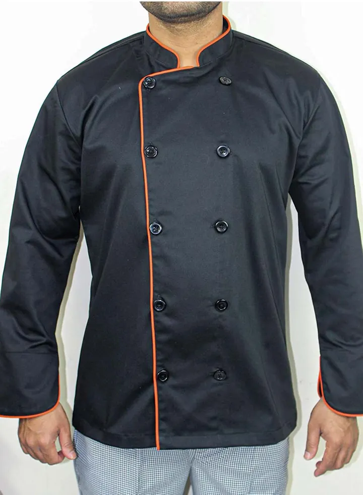 Chef Jacket With Piping Black