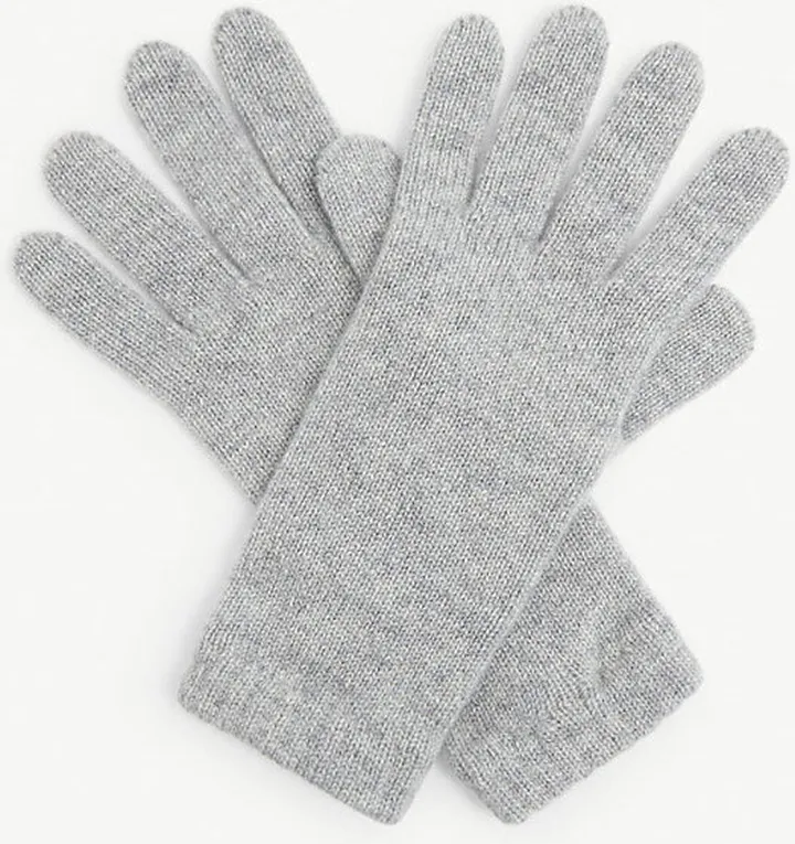 Womens Silver Joe Ribbed Cashmere Gloves
