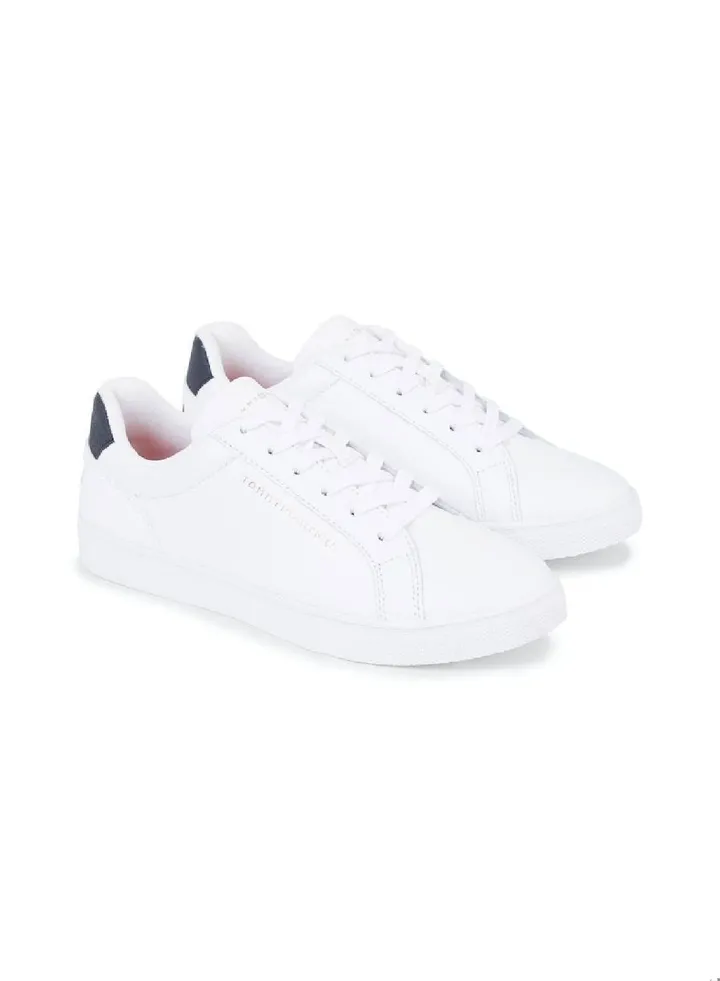 Women's Essential Leather Cupsole Trainers - Leather upper, White