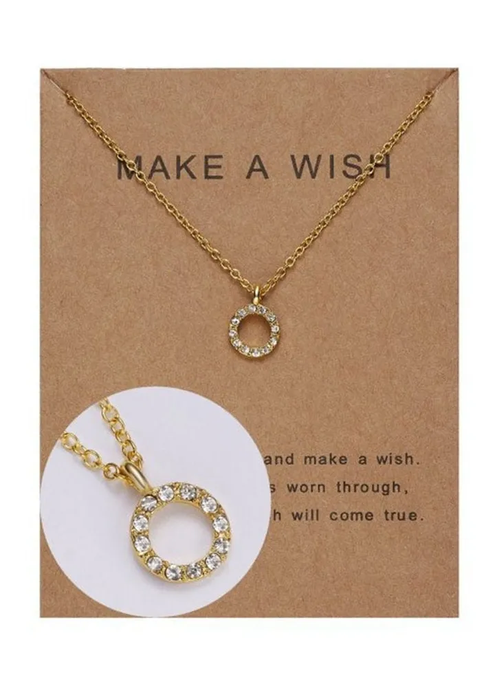 Circle Pendant Elegant Necklace Gold
