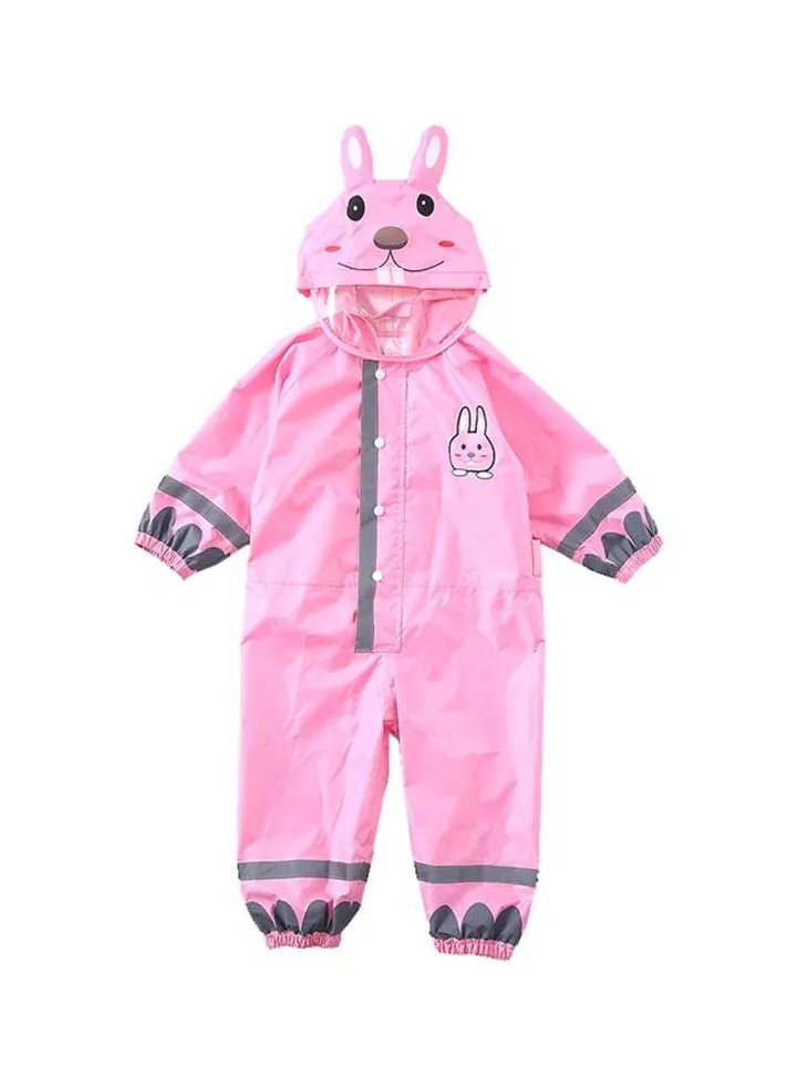 Cartoon Designed Breathable Raincoat Pink/Grey/Brown