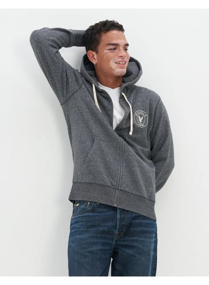 AE Graphic Heather Zip-Up Hoodie