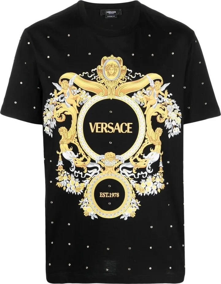 Baroque Crystal Grid-print T-shirt